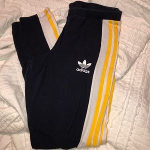 Rita ora Navy blue/yellow adidas leggings